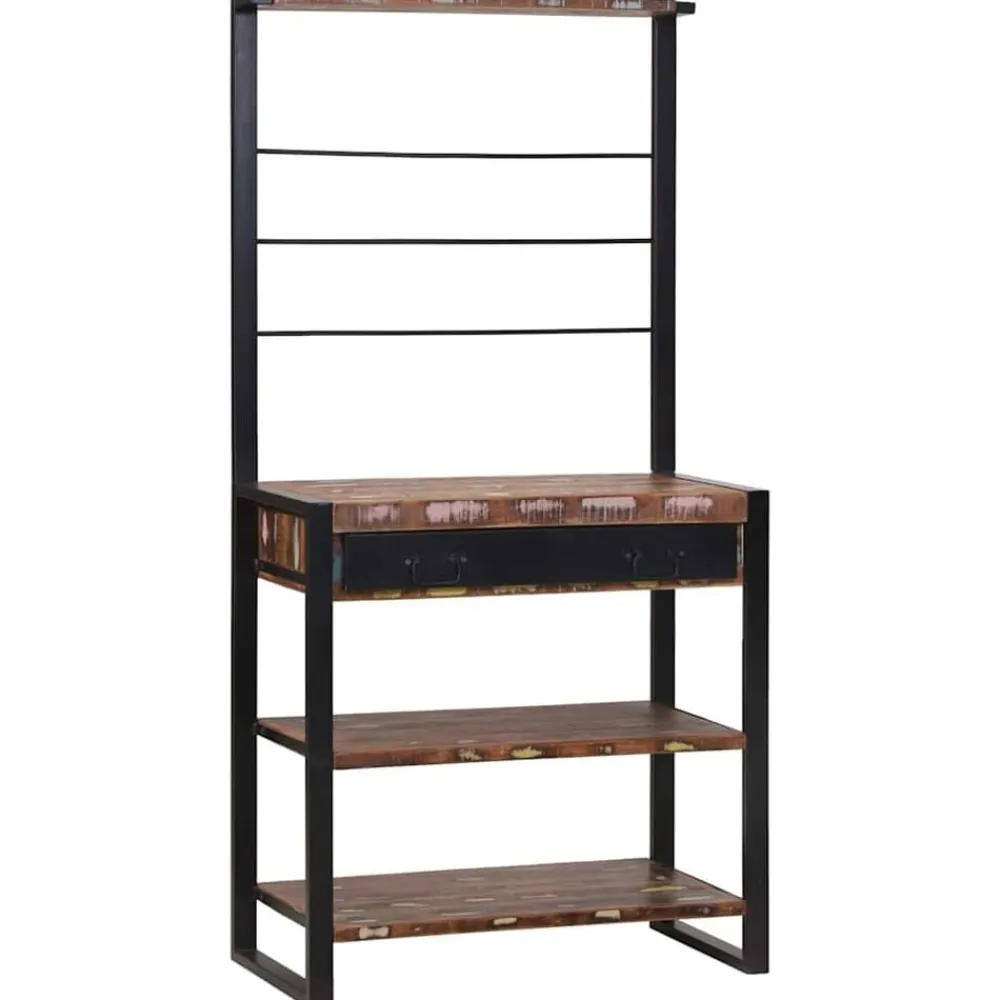 vidaXL Cocina Y Comedor-Estante de cocina y negro 80 x 40 x 160 cm