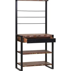 vidaXL Cocina Y Comedor-Estante de cocina y negro 80 x 40 x 160 cm