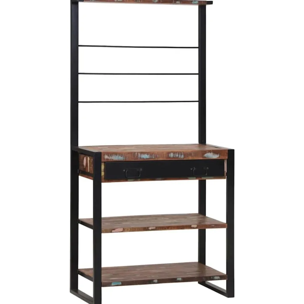 vidaXL Cocina Y Comedor-Estante de cocina y negro 80 x 40 x 160 cm