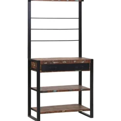 vidaXL Cocina Y Comedor-Estante de cocina y negro 80 x 40 x 160 cm