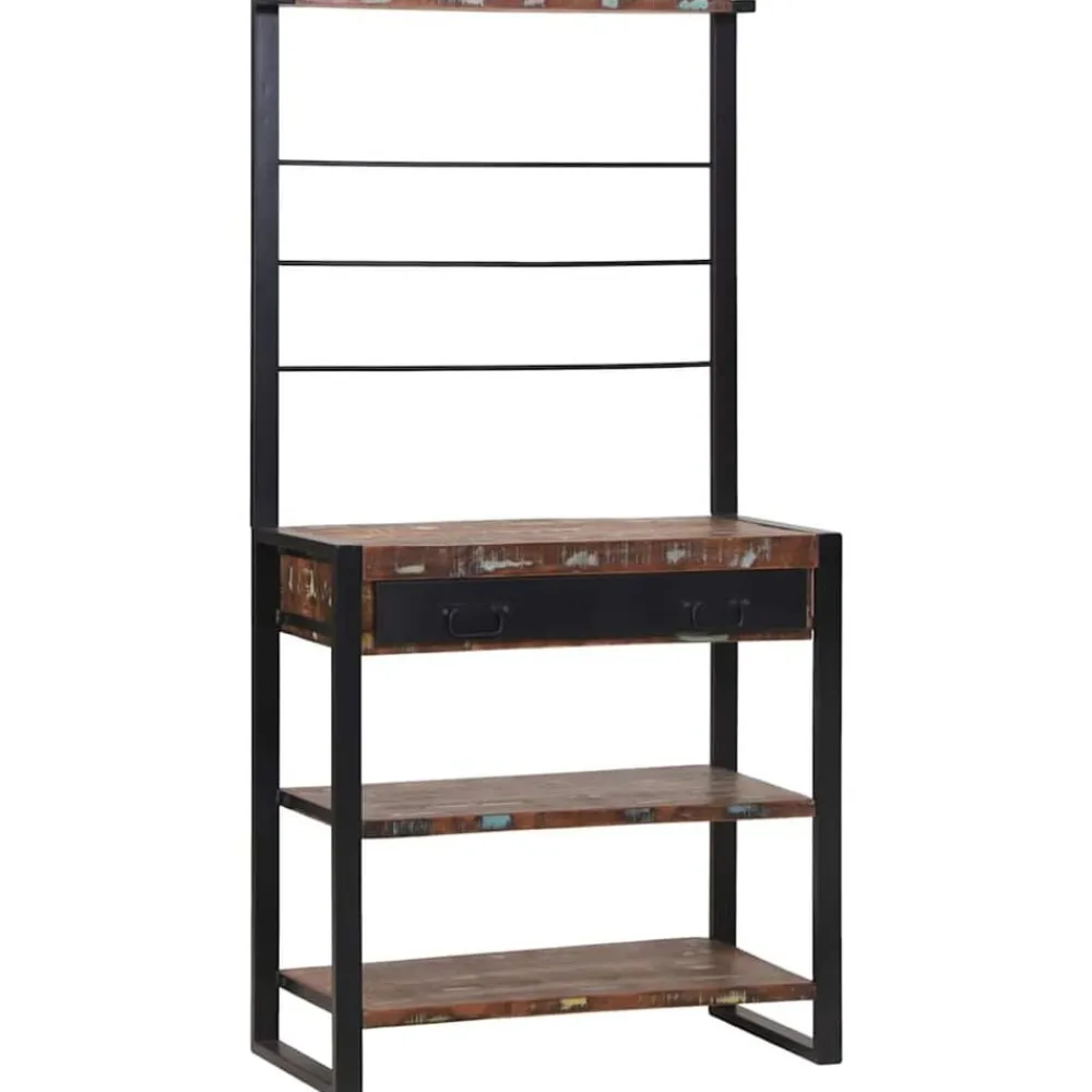 vidaXL Cocina Y Comedor-Estante de cocina y negro 80 x 40 x 160 cm