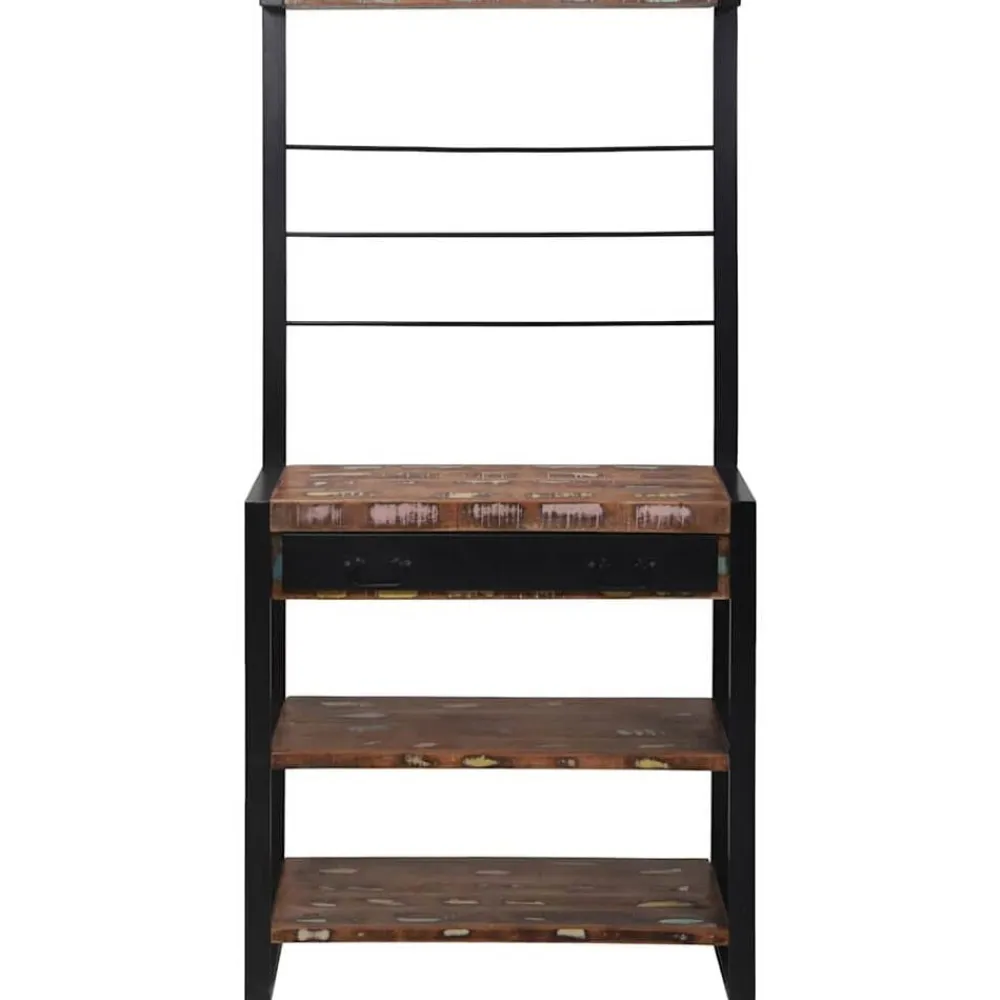 vidaXL Cocina Y Comedor-Estante de cocina y negro 80 x 40 x 160 cm
