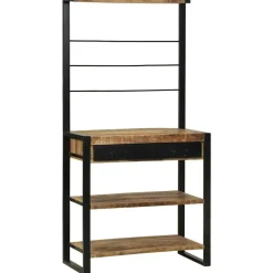 vidaXL Estante de cocina Marrón y Negro 80 x 40 x 160 cm Natural Outlet