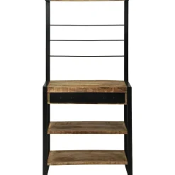 vidaXL Estante de cocina Marrón y Negro 80 x 40 x 160 cm Natural Outlet