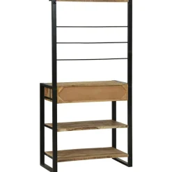 vidaXL Estante de cocina Marrón y Negro 80 x 40 x 160 cm Natural Outlet