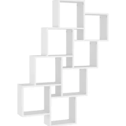 vidaXL Estante de cubo pared madera contrachapada 90x15x119 cm Blanco Best