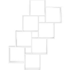 vidaXL Estante de cubo pared madera contrachapada 90x15x119 cm Blanco Best