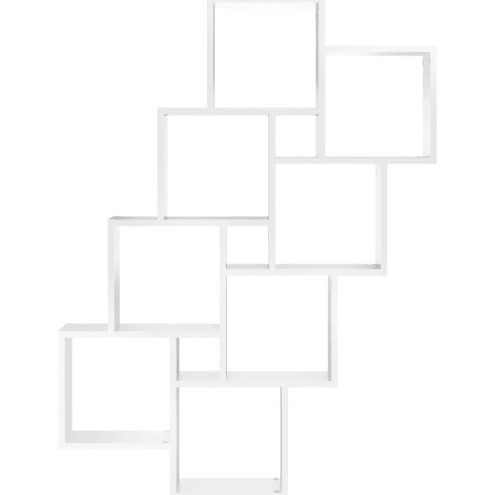 vidaXL Estante de cubo pared madera contrachapada 90x15x119 cm Blanco Best