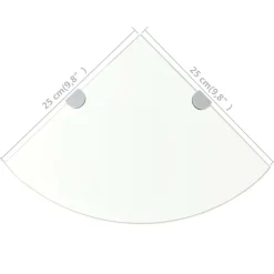 vidaXL Estanterías-Estante de esquina con soportes cromados vidrio claro 25x25 cm