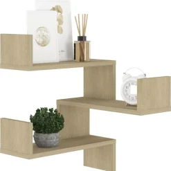 vidaXL Estante de esquina pared contrachapado 40x40x50 cm Roble Sonoma Discount