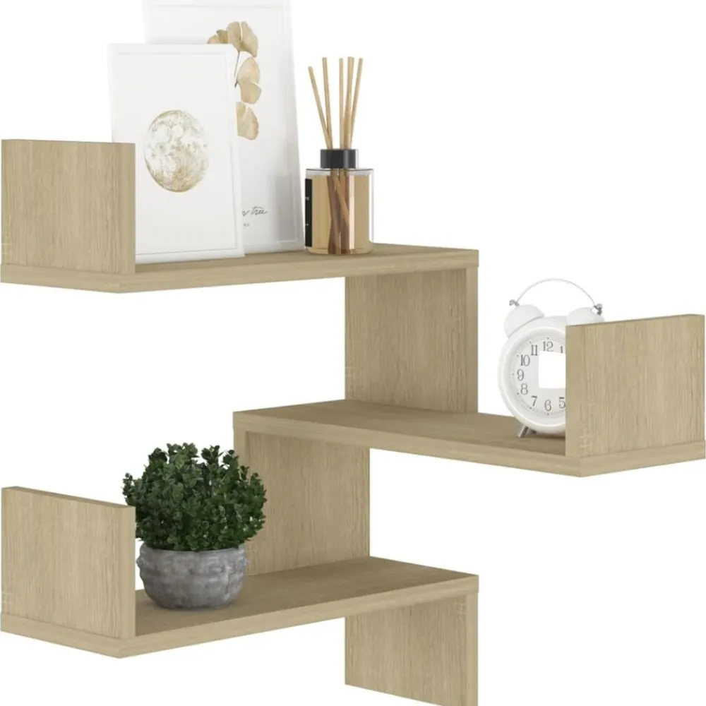 vidaXL Estante de esquina pared contrachapado 40x40x50 cm Roble Sonoma Discount