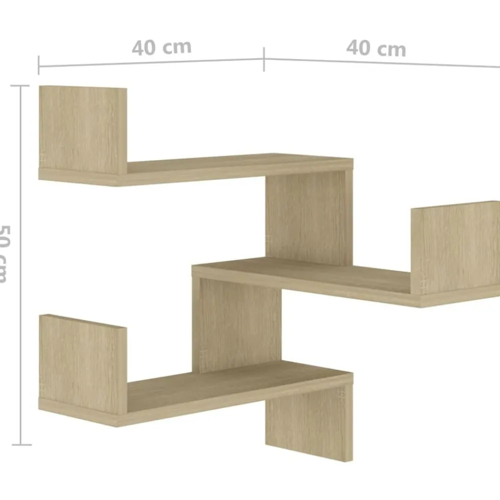 vidaXL Estante de esquina pared contrachapado 40x40x50 cm Roble Sonoma Discount