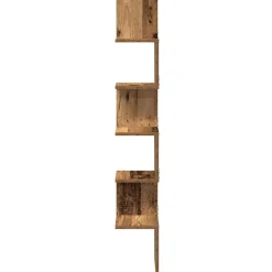 vidaXL Estante de esquina de pared ingeniería envejecida 20x20x127,5cm Madera antigua New