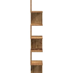 vidaXL Estante de esquina de pared ingeniería envejecida 20x20x127,5cm Madera antigua New