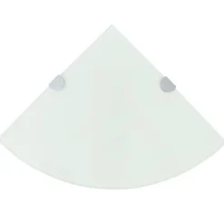 vidaXL Estanterías-Estante de esquina con soportes cromados vidrio 25x25 cm