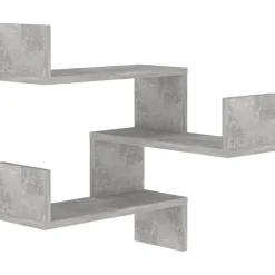 vidaXL Estanterías-Estante de esquina pared contrachapado gris hormigón 40x40x50cm