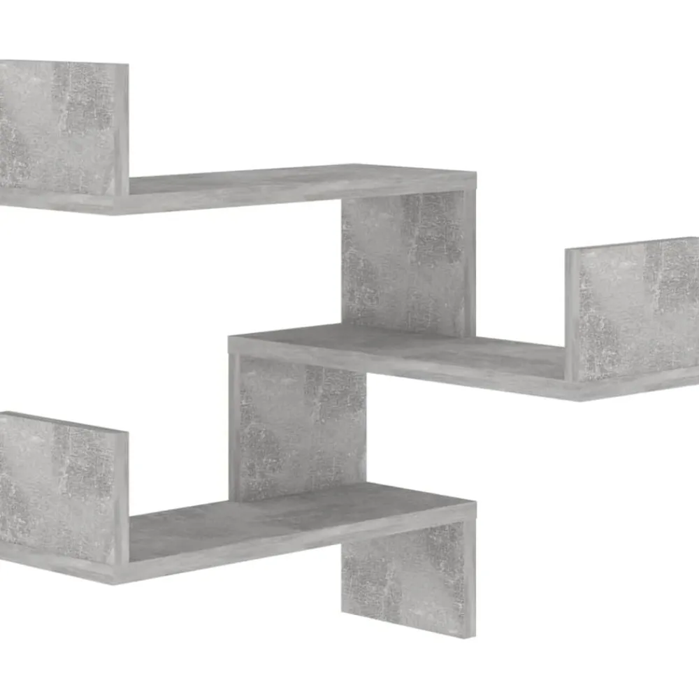 vidaXL Estanterías-Estante de esquina pared contrachapado gris hormigón 40x40x50cm