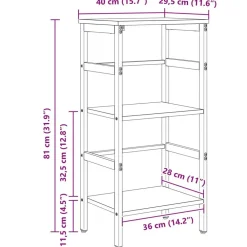 vidaXL Estanterías-Estante de libros 40 x 29,5 x 81 cm