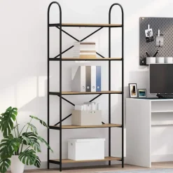 vidaXL Estante de libros Roble artesanal 80 x 30 x 183 cm Roble artisan Clearance