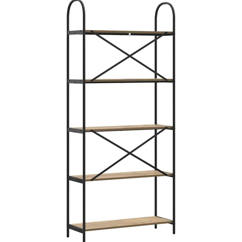 vidaXL Estante de libros Roble artesanal 80 x 30 x 183 cm Roble artisan Clearance
