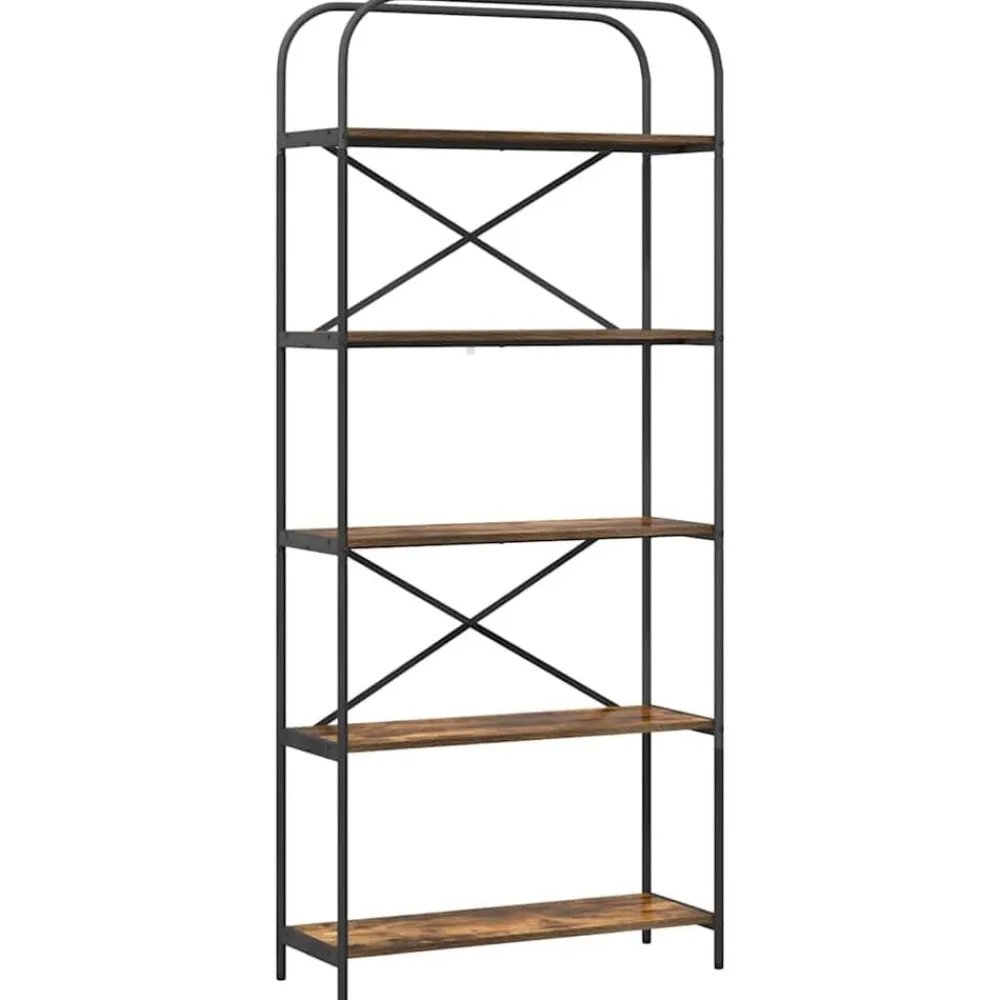 vidaXL Estante de libros 80 x 30 x 183 cm Roble ahumado Outlet