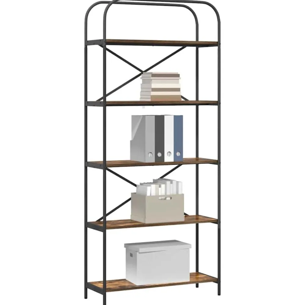 vidaXL Estante de libros 80 x 30 x 183 cm Roble ahumado Outlet