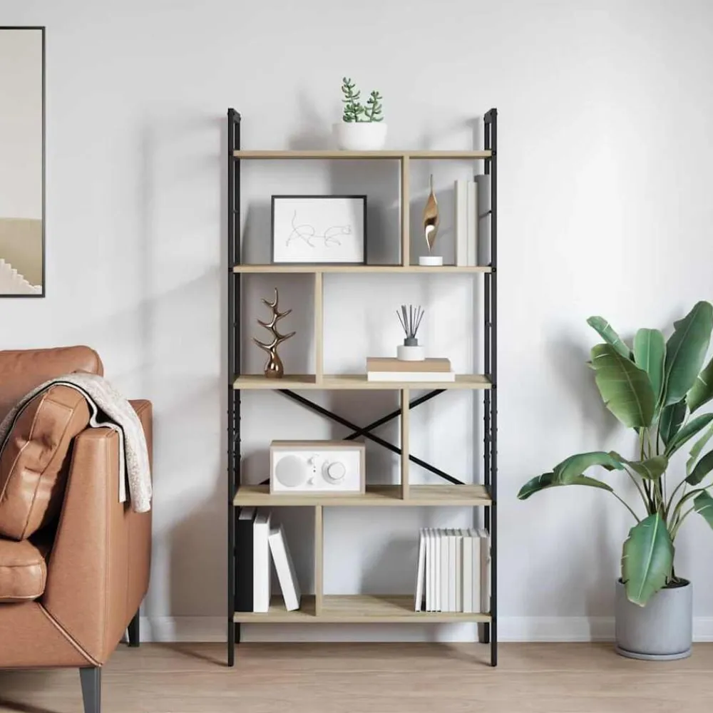 vidaXL Estante de libros 75 x 30 x 156 cm Roble Sonoma Best
