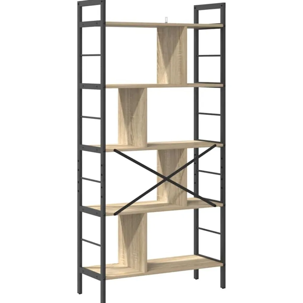 vidaXL Estante de libros 75 x 30 x 156 cm Roble Sonoma Best