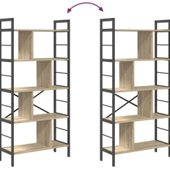 vidaXL Estante de libros 75 x 30 x 156 cm Roble Sonoma Best