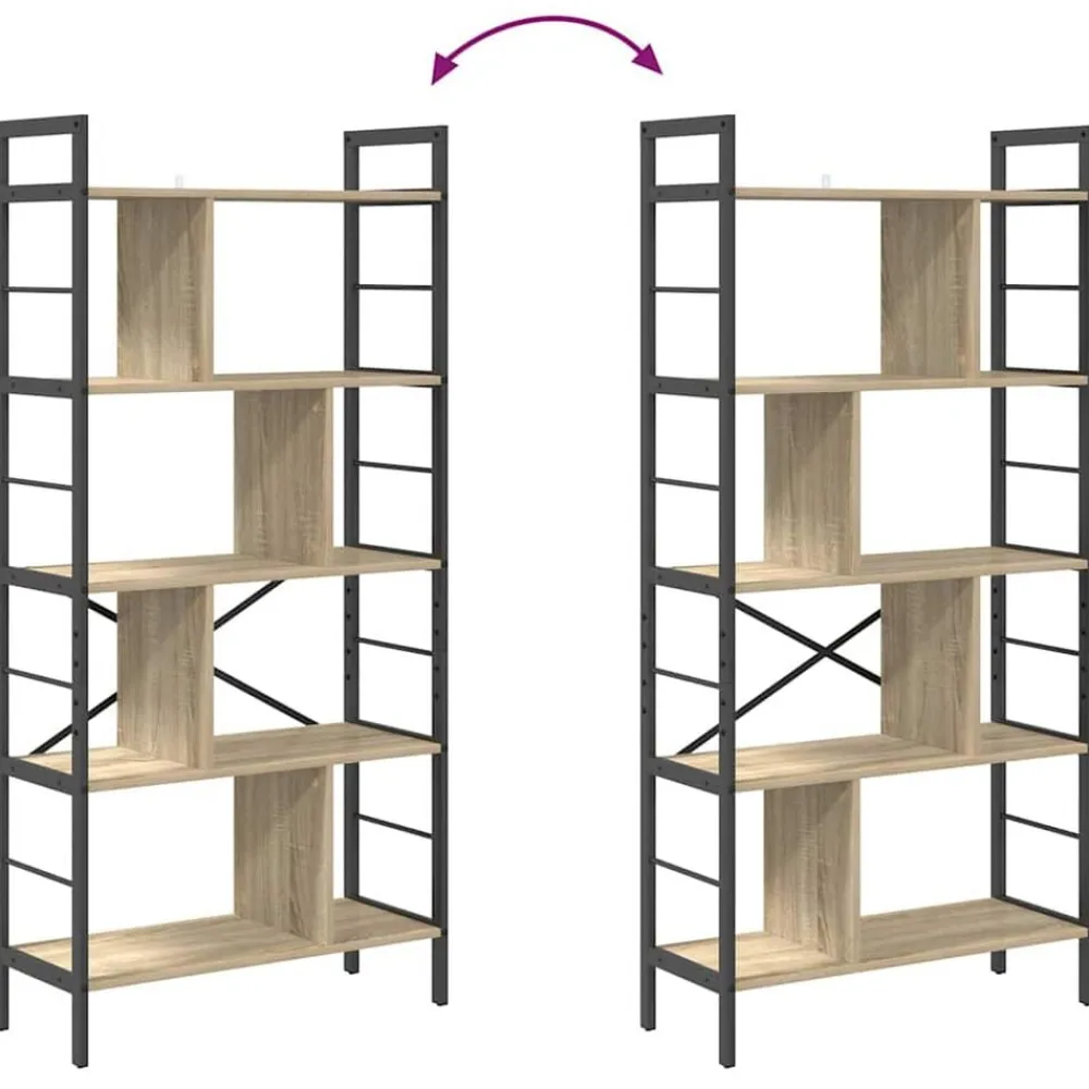 vidaXL Estante de libros 75 x 30 x 156 cm Roble Sonoma Best