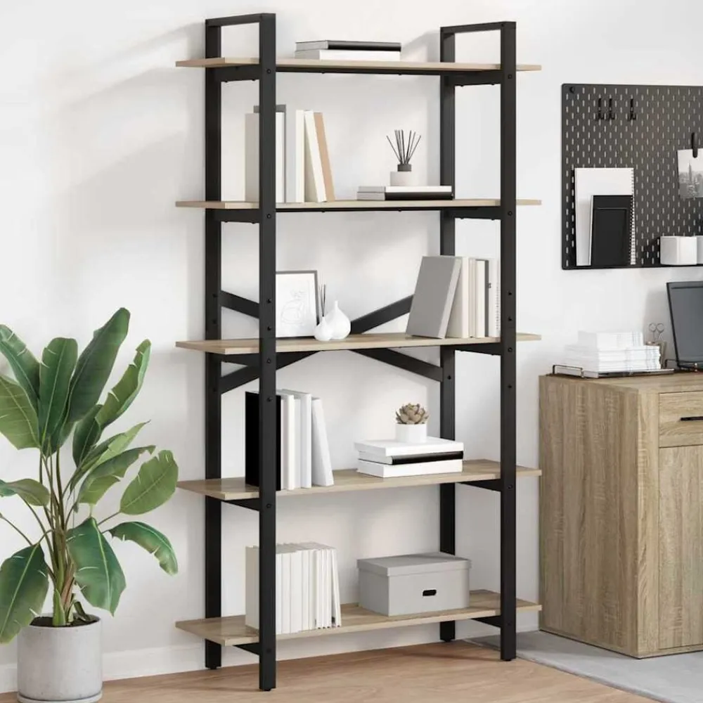vidaXL Estante de libros 100 x 33,5 x 178 cm Roble Sonoma Best