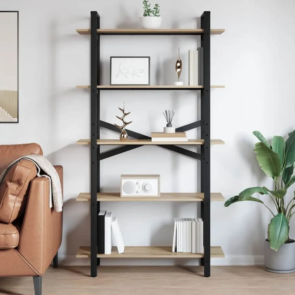 vidaXL Estante de libros 100 x 33,5 x 178 cm Roble Sonoma Best
