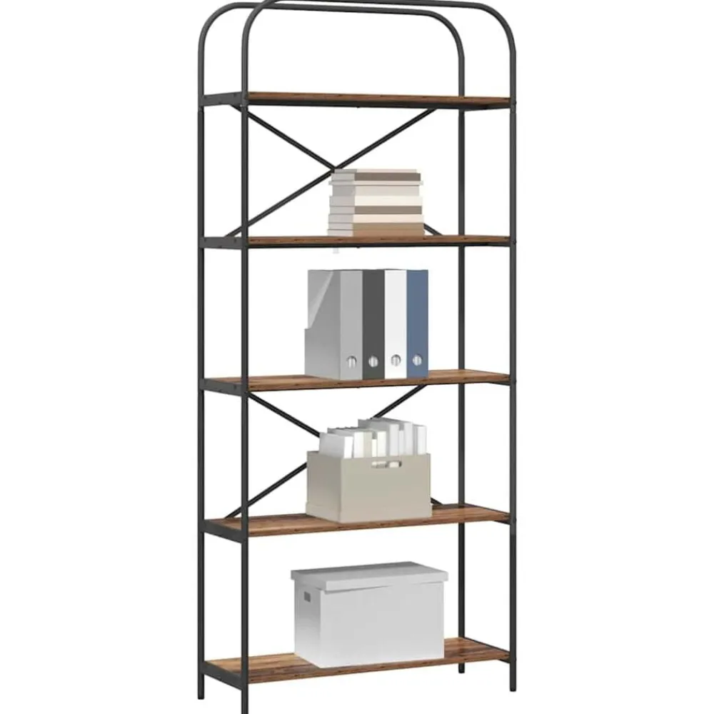 vidaXL Estante de libros Madera vieja 80 x 30 x 183 cm Madera envejecida Best