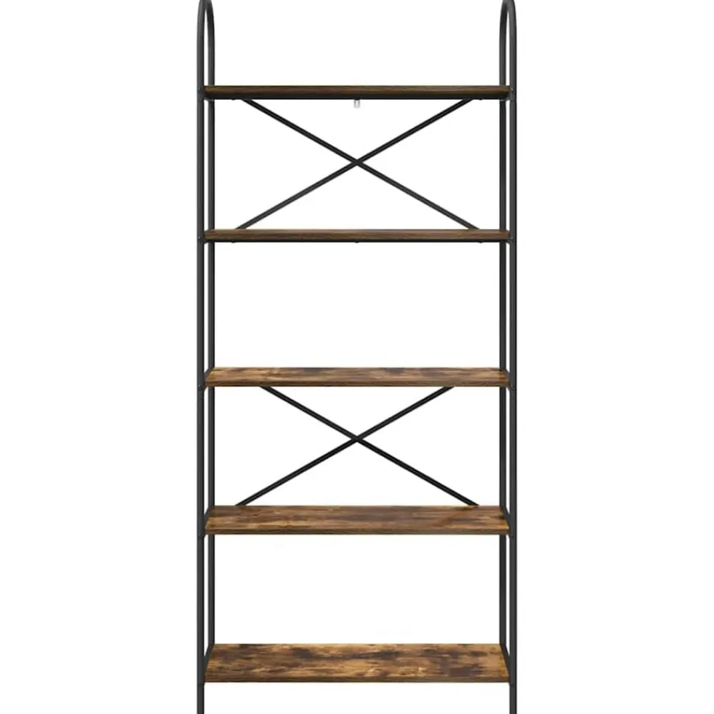 vidaXL Estante de libros 80 x 30 x 183 cm Roble ahumado Sale
