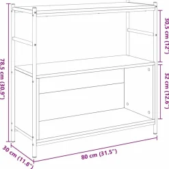 vidaXL Estanterías-Estante de libros 80 x 30 x 78.5 cm