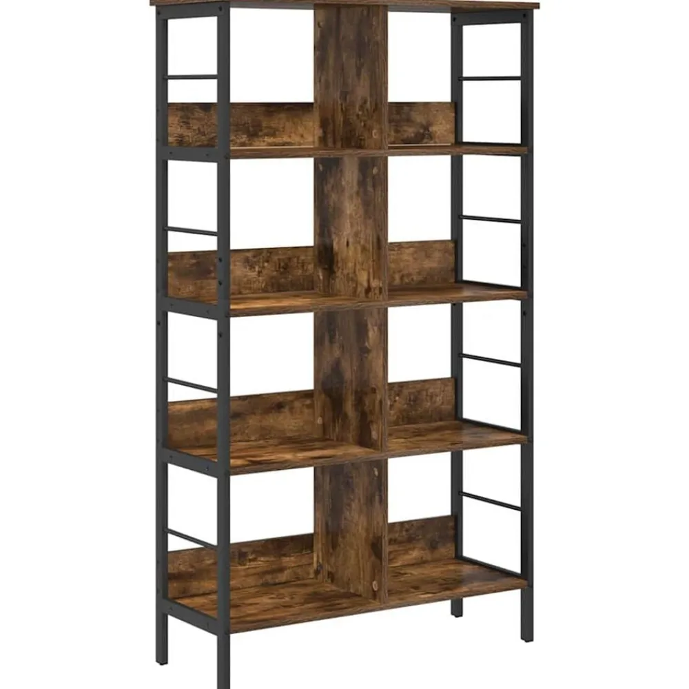 vidaXL Estante de libros 82 x 32 x 144,5 cm Roble ahumado Sale