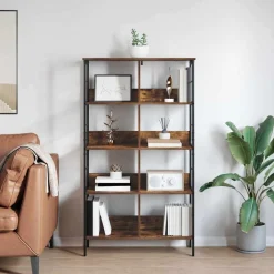 vidaXL Estante de libros 82 x 32 x 144,5 cm Roble ahumado Sale