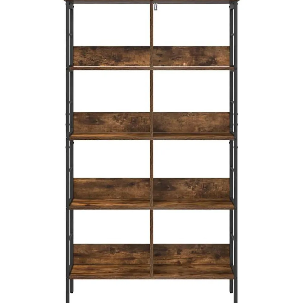 vidaXL Estante de libros 82 x 32 x 144,5 cm Roble ahumado Sale