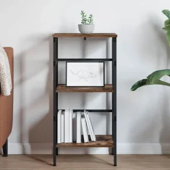 vidaXL Estante de libros 40 x 29,5 x 81 cm Roble ahumado Best