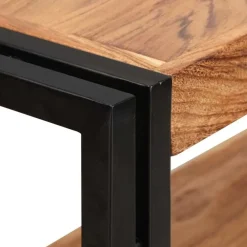 vidaXL Estanterías-Estante de Libros con Puertas Madera maciza de Acacia y Metal