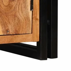 vidaXL Estanterías-Estante de Libros con Puertas Madera maciza de Acacia y Metal