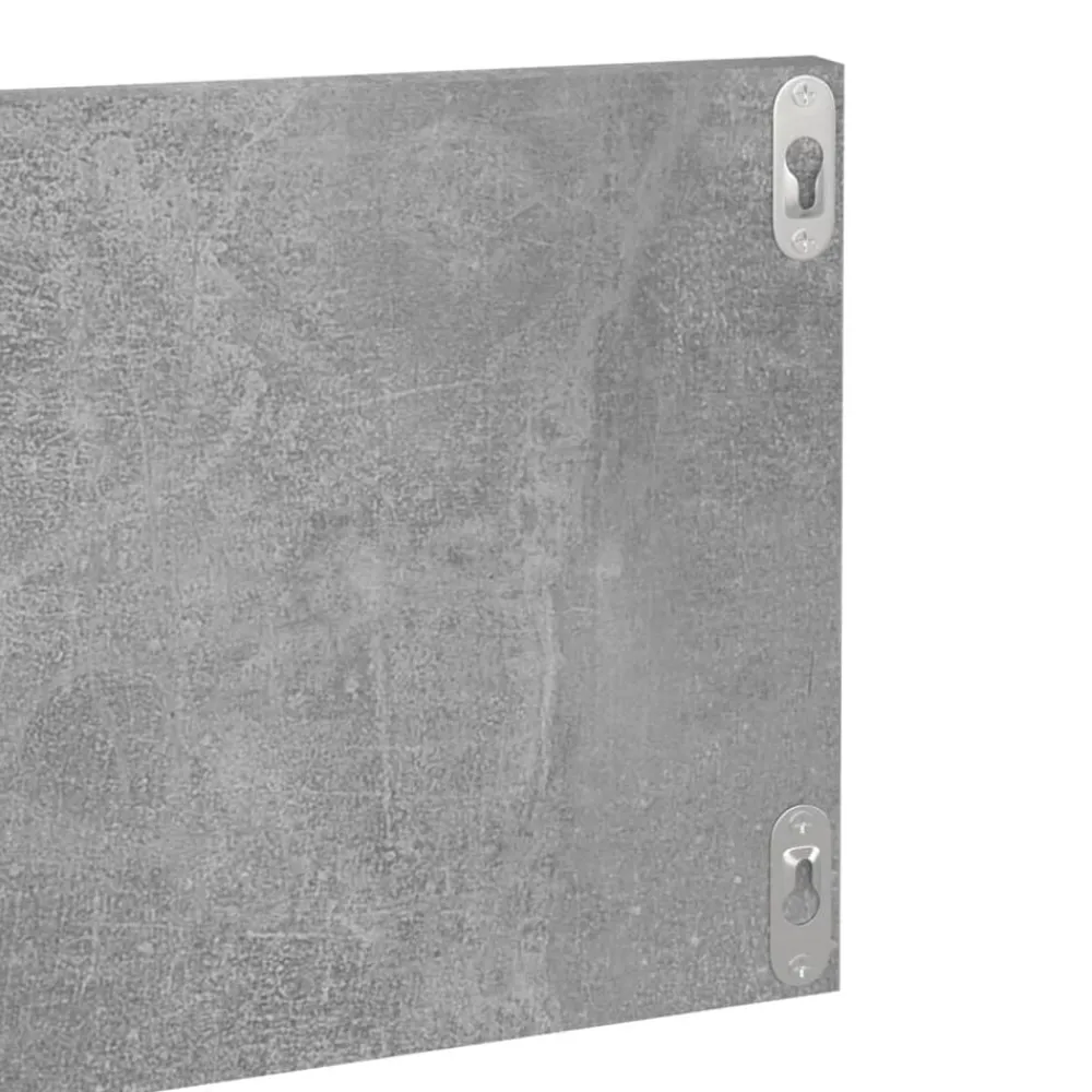 vidaXL Estanterías-Estante de pared 2 uds contrachapado gris hormigón 80x11,5x18cm