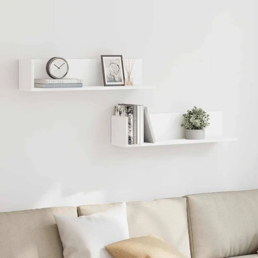 vidaXL Estanterías-Estante de pared 2 uds madera ingeniería 75x16,5x16,5 cm