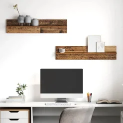 vidaXL Estanterías-Estante de pared 2 pcs 80 x 11,5 x 18 cm