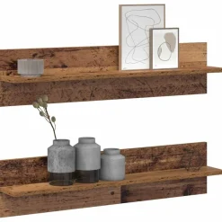 vidaXL Estanterías-Estante de pared 2 pcs 80 x 11,5 x 18 cm