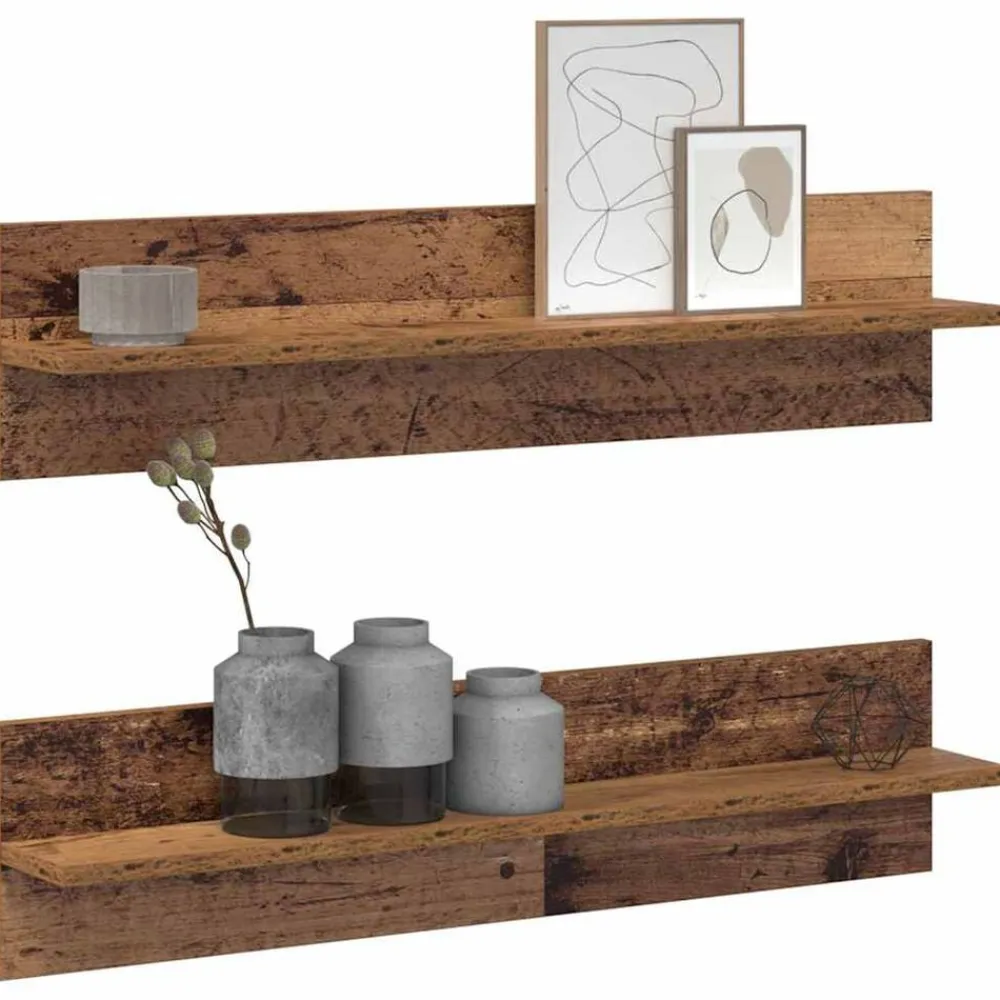 vidaXL Estanterías-Estante de pared 2 pcs 80 x 11,5 x 18 cm
