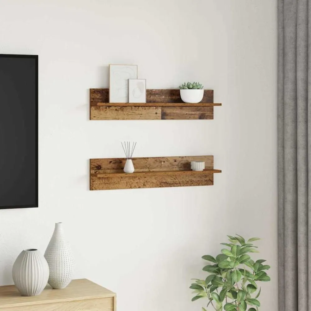 vidaXL Estanterías-Estante de pared 2 pcs 80 x 11,5 x 18 cm