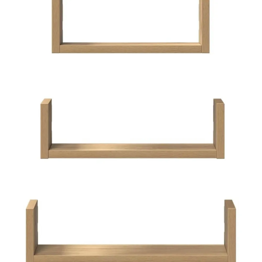 vidaXL Estante de pared 3 uds madera de ingeniería artesanal Roble Sale