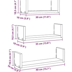vidaXL Estante de pared 3 uds madera de ingeniería artesanal Roble Sale