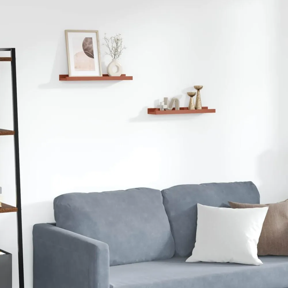 vidaXL Estanterías-Estante de pared 2 pcs 40 x 9 x 3 cm Madera de ingeniería